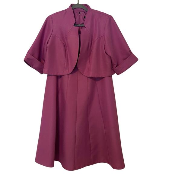 Roaman's Dresses & Skirts - Roaman’s Women’s Plus Size Fit and Flare Suit Dress in Pretty Orchid Size 14W
